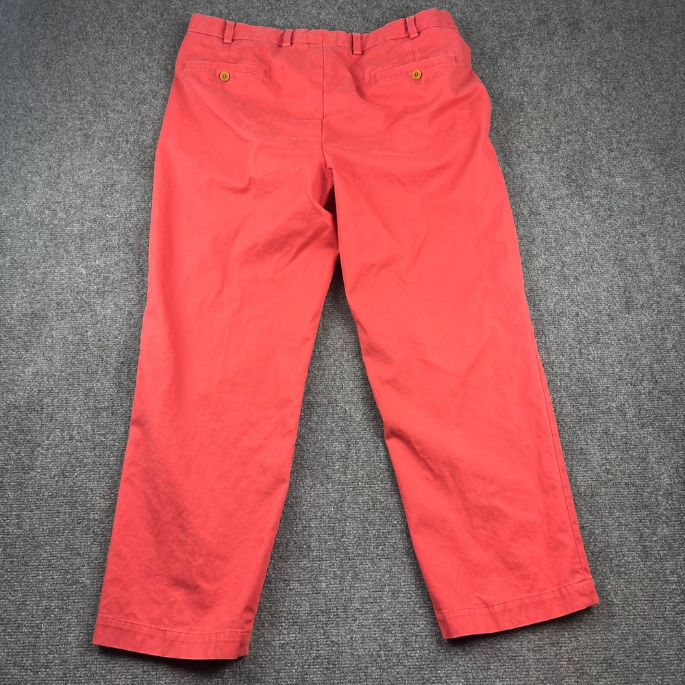 Brooks Brothers Clark Chinos Mens 36x28 Coral Red Supima Cotton Pants Brushed - Picture 3 of 8